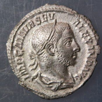 Roman Empire silver denarius Severus Alexander