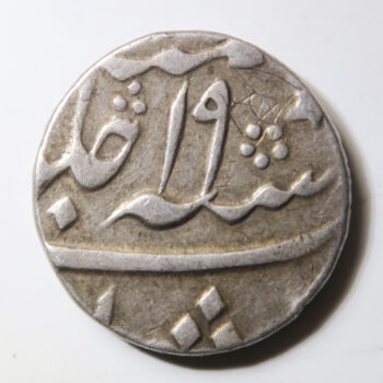 East India Company Bengal Presidency silver Rupee Calcutta mint year 19 edge has several banker marks