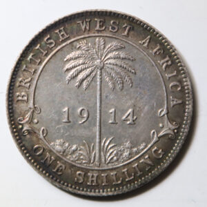 British West Africa silver 1 Shilling 1914 - George V