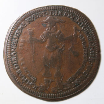 GERMANY. Nürnberg. Copper Jeton or Rechenpfennig. Issued circa 1650 28.5mm, 3.87 g, . By W. Lauffer II. active 1612-1651