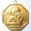 France Little winged Angel Cherub gilt bronze medal by W Hochard medaille de berceau