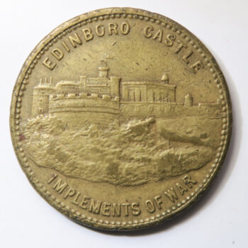 Edinburgh Castle Free Museum T G Middlebrook 1879 brass advertising token medal