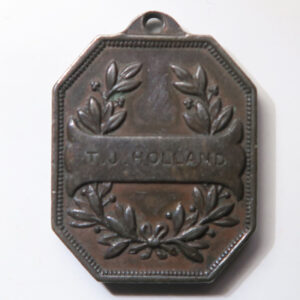 The International Fisheries Exhibition held in London in 1885 bronze pass named to T J Holland