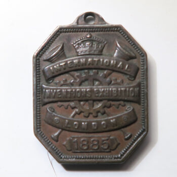 The International Fisheries Exhibition held in London in 1885 bronze pass named to T J Holland