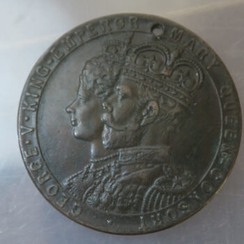 GB George V & Mary Coronation 1911 commemorative medal Kings Norton & Northfield