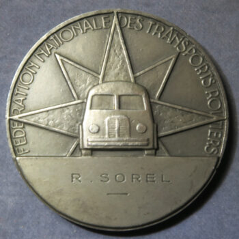 France silver Art Deco road transport medal La Route 1935 medallist Raymond Pelletier