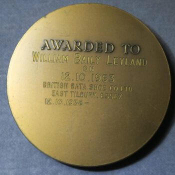 British Bata Shoe Co Ltd bronze award medal 1964 25 years service