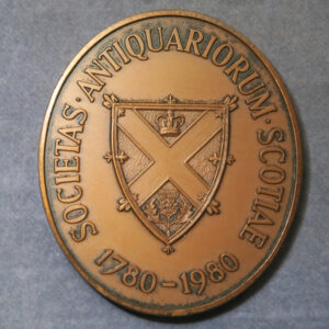 Society of Antiquaries of Scotland bicentenary bronze medal with shield 1980