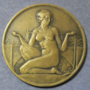 Switzerland Lorraine Brucke in Bern Lorraine Bridge bronze medal 1927-30 female Art Deco nude