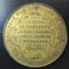 France advertising medal jeton, Robineau Fils Paris brass with portrait of founder