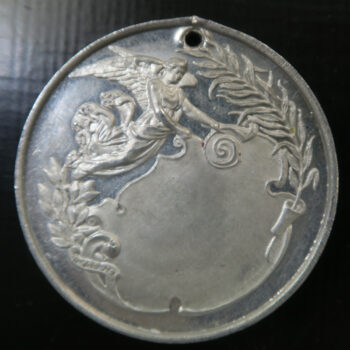 Lancashire Morecambe Carnaval school tableaux pewter medal 1922 holed - Image 2