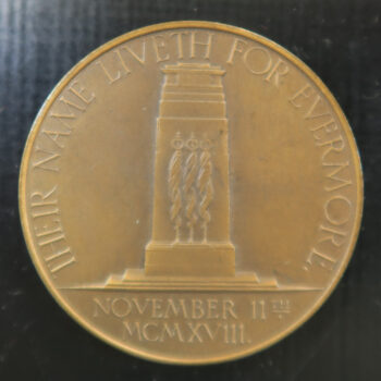 Bronze medal 10th anniversary of Signing of the Armistice 1918-28 Cenotaph