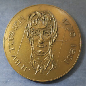 JM Turner English painter landscape marine bronze art medal 1968 by Despierre