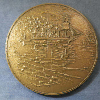 JM Turner English painter landscape marine bronze art medal 1968 by Despierre