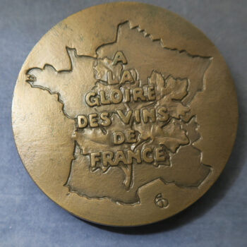 Vins de France, in praise of Wine bronze art medal 1969