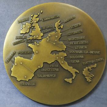 Portugal - ERASMUS Coimbra Group medal international youth educational exchanges - map of Europe