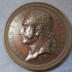 Belgium king Leopold I roi des Belges large bronze portrait medal by Hart