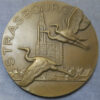 France Strasbourg liberated 1944 bronze commemorative medal by Delamarre. Storks & cathedral