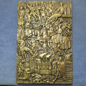 France Paris uniface bronze medal plaquette by Raymond Delamarre 1951 Symbols of France series