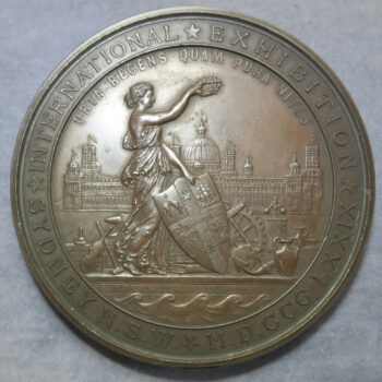 Australia Sydney NSW International Exhibition 1879 large bronze medal