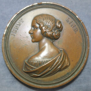 Sweden Jenny Lind opera singer 1848 large bronze medal