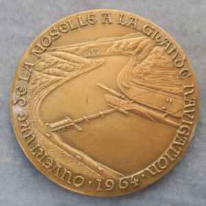 France Germany Opening of the Mosel River to large-scale shipping navigation Moselle 1964 bronze medal