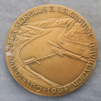 France Germany Opening of the Mosel River to large-scale shipping navigation Moselle 1964 bronze medal