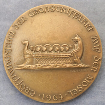 France Germany Opening of the Mosel River to large-scale shipping navigation Moselle 1964 bronze medal