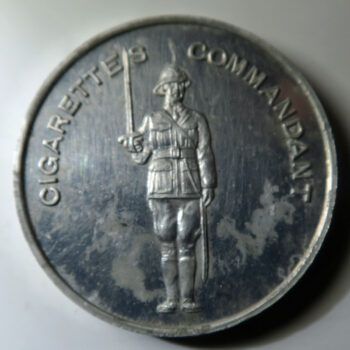 France Cigarettes Commandant Cigarettes Militaire advertising medal aluminium WW1