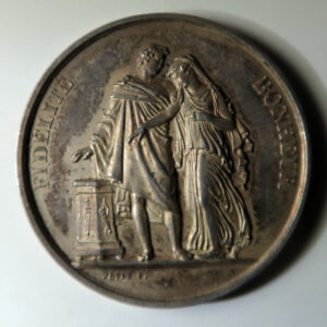 France silver marriage medal jeton de marriage by Petit early 19th century