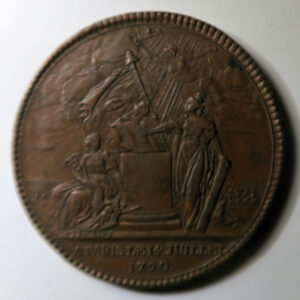 France Confederation des Francais 14 Juillet 1790 Storming of the Bastille bronze jeton medal