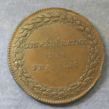 France Confederation des Francais 14 Juillet 1790 Storming of the Bastille bronze jeton medal