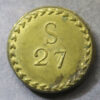 GB Brass Coin Weight for goldPortuguese Moidore Withers 1740c S(hillings) 27 c. 1780