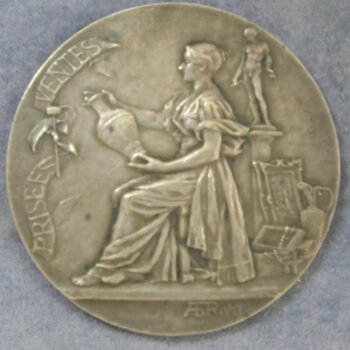 France silver jeton, Commissaires Priseurs au Department de la Seine, centenary 1901 by Rivet