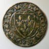 Medieval France jeton AVE MARIA GRATIA Royal shield type token with decoration by shield