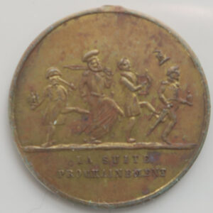 1848 France satirical medal about French Revolution brass 31.8mm
