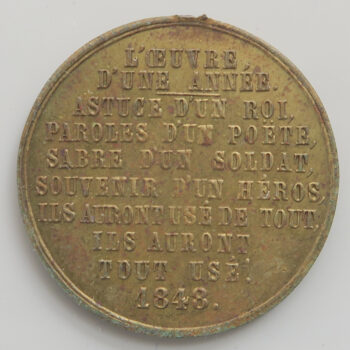 1848 France satirical medal about French Revolution brass 31.8mm