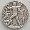 Germany World War 1 silver medal by Artur Lowental - Franz Josef & Wilhelm 11 - naked mev vs. Hydra