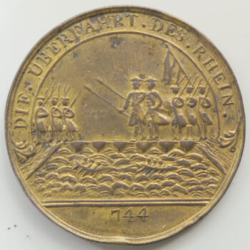 Lorraine medal troops crossing the Rhine and invasion of Alsace 1744