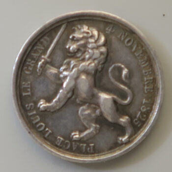 France small medal, statue erected to Louis le Grand 1825
