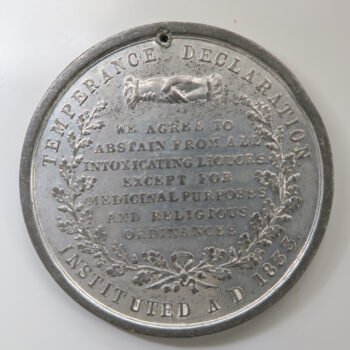 Temperance medal "Tee Total" pewter by Ottley Dicky Turner one of the Preston seven