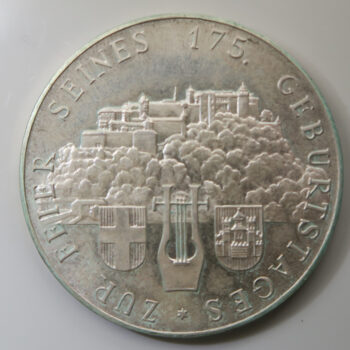 Mozart 1756-1931 silver by Hartig 175 anniversity medal