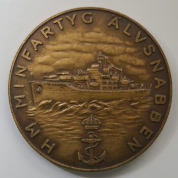 HM Minfartyg Alvsnabben medal medal voyage 1957-8 map of route