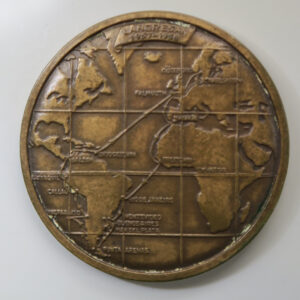 HM Minfartyg Alvsnabben medal medal voyage 1957-8 map of route