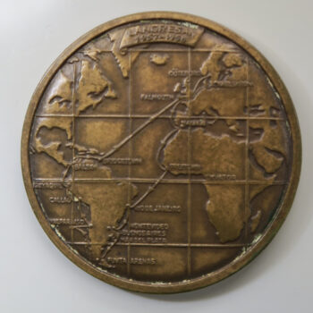 HM Minfartyg Alvsnabben medal medal voyage 1957-8 map of route
