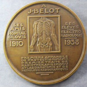 J. Belot  1910-38 bronze medal by Jean Vernon in Art Deco style  France X-Ray