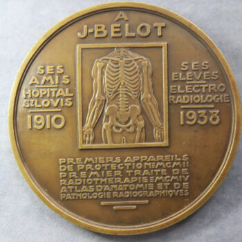 J. Belot  1910-38 bronze medal by Jean Vernon in Art Deco style  France X-Ray