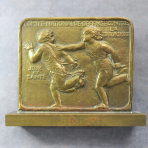 Tuberculosis  France - National  Committee of defence against Tuberculosis  standing medal by H Dropsy