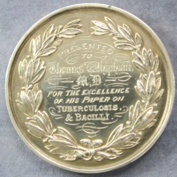 Medical Society of London, silver medal. presentation c. 1880-1900 Medical medal