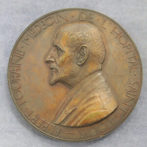 Albert Touraine medal by Henri Dropsy  1948 Hospital Saint Louis- Bronze medical medal